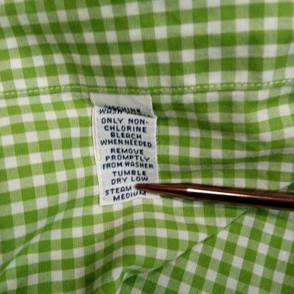 Vintage Ralph Lauren Shirt Mens L Green Check Button Up Pony Casual Preppy - Picture 8 of 10